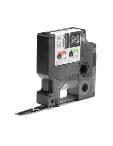 DYMO Rhino Etichette in vinile industriale | 12 mm x 5,5 m | Stampa bianca su nero | Autoadesive | per LabelManager e Rhino