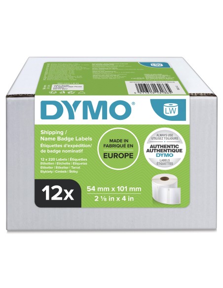 DYMO LW etichette per spedizioni grandi | 54 mm x 101 mm | 12 rotoli da 220 etichette facilmente staccabili (2640 etichette) |
