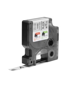 DYMO Rhino etichette industriali in poliestere permanente | 12 mm x 5,5 m | nero su metallizzato 2