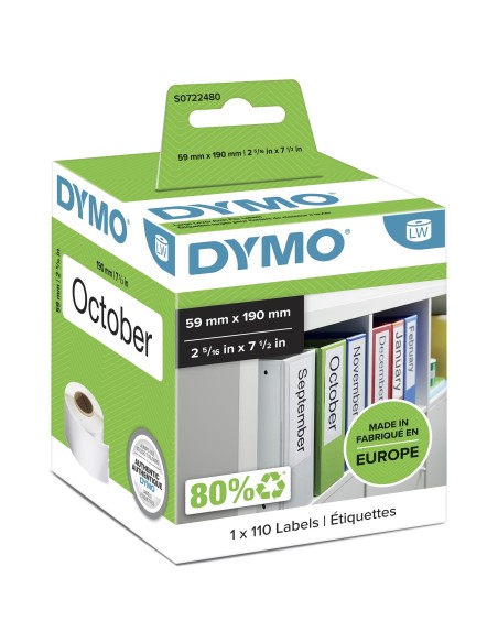 DYMO LW etichette multiuso LAF originali | 59 mm x 190 mm | rotolo da 110 etichette facilmente staccabili | autoadesive | per