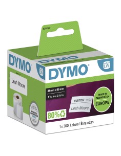 DYMO LW etichette per badge piccole | 41 mm x 89 mm | rotolo da 300 etichette facilmente staccabili | autoadesive | per 2