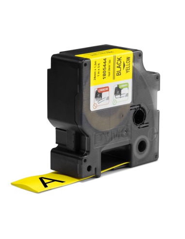 DYMO Rhino etichette industriali tubolari termoretraibili | 24 mm x 1,5 m | nero su giallo