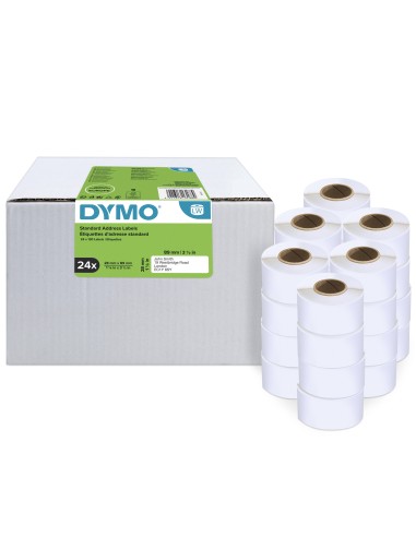 DYMO LW etichette per indirizzi originali | 28 mm x 89 mm | 24 rotoli da 130 etichette facilmente staccabili (3120 etichette) |