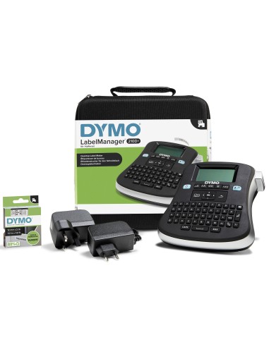 DYMO LabelManager 210D+ kit etichettatrice portatile | tastiera QWERTY | con custodia ed etichette D1 12 mm stampa nero su