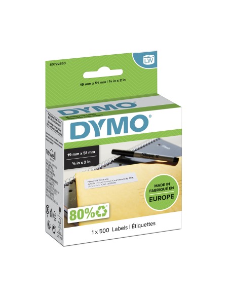 DYMO LW etichette di ritorno originali | 19 mm x 51 mm | rotolo da 500 etichette facilmente staccabili | autoadesive | per