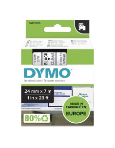 DYMO D1 etichette originali | 24 mm x 7 mm | stampa nera su trasparente | etichette autoadesive per etichettatrice LabelManager 2