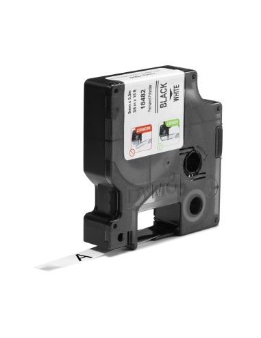 DYMO Rhino Etichette in poliestere permanenti industriali | 9 mm x 3,5 m | Stampa nera su bianco | Autoadesive | per