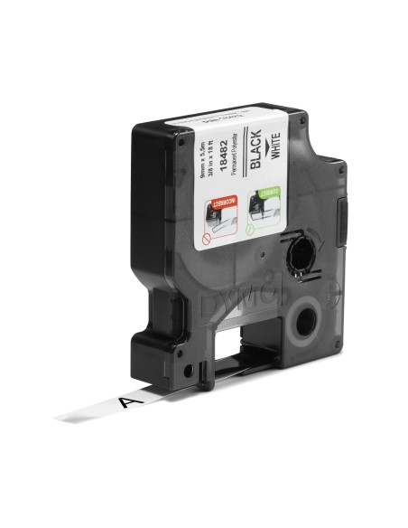 DYMO Rhino Etichette in poliestere permanenti industriali | 9 mm x 3,5 m | Stampa nera su bianco | Autoadesive | per