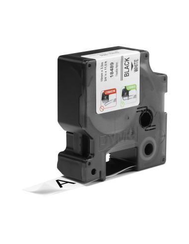 DYMO Rhino etichette industriali flessibili in nylon autoadesive | rotolo da 19 mm x 3,5 m | stampa nera su bianco