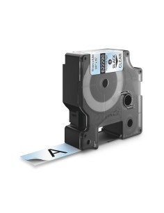 DYMO Rhino Etichette in poliestere permanenti industriali | 19 mm x 5,5 m | Stampa nera su trasparente | Autoadesive | per 2