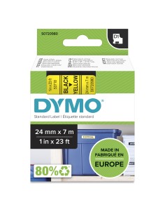 DYMO D1 etichette originali | 24 mm x 7 mm | stampa nera su giallo | etichette autoadesive per etichettatrice LabelManager | 1