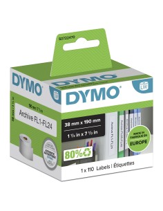 DYMO LW etichette piccole per raccoglitori | 38 x 190 mm | rotolo da 110 | stampa nera su bianco | autoadesive | per 2
