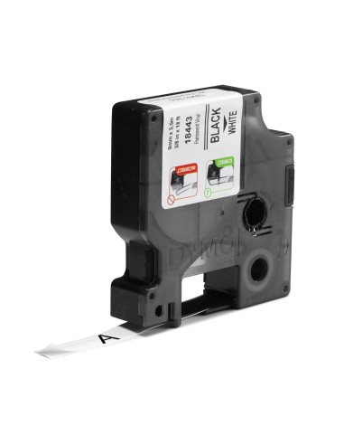 DYMO Rhino etichette industriali in vinile autoadesive | rotolo da 9 mm x 5,5 m | stampa nera su bianco