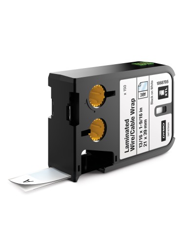 DYMO XTL guaina per cavi fili laminati 21 x 39 mmnero su bianco