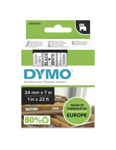 DYMO D1 etichette originali | 24 mm x 7 mm | stampa nera su bianco | etichette autoadesive per etichettatrice LabelManager | 1