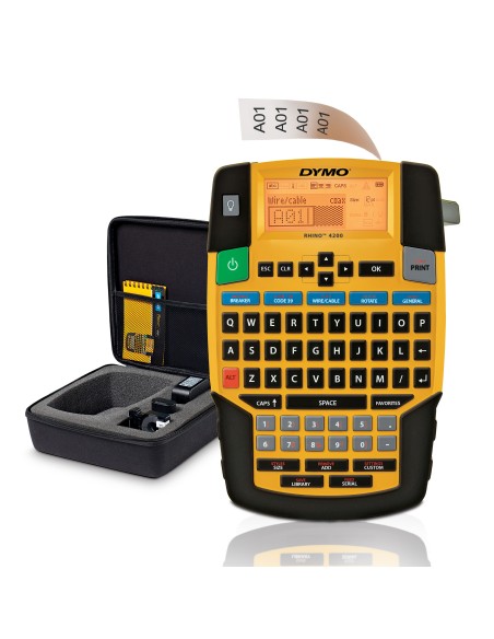 DYMO Rhino etichettatrice industriale multiuso kit con custodia | Tastiera QWERTY | Giallo