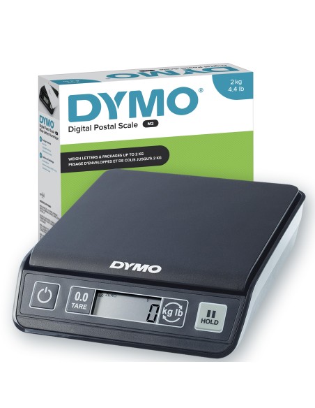 DYMO M2 per spedizioni Bilancia digitale | Capacità 2 kg Bilancia postale USB | Dimensioni compatte 18,5 cm L x 16,1 cm P x 4,4