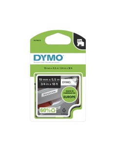 DYMO D1 Etichette Permanenti in Poliestere | Rotolo da 19 mm x 5.5 m | stampa Verde su nero | etichette autoadesive per 2