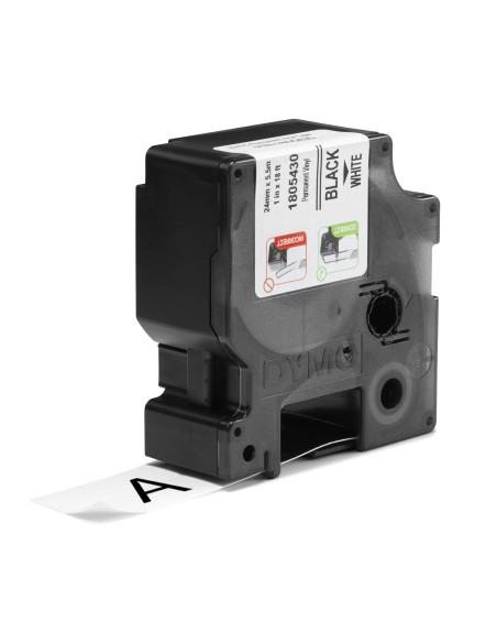 DYMO Rhino Etichette in vinile industriali | 24 mm x 5,5 m | Stampa nera su bianco | Autoadesive | per LabelManager e Rhino