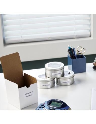 DYMO LetraTag etichette originali in plastica | rotolo da 12 mm x 4 m | stampa nera su bianco | LT etichette autoadesive per