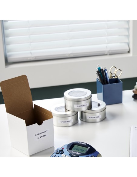 DYMO LetraTag etichette originali in plastica | rotolo da 12 mm x 4 m | stampa nera su bianco | LT etichette autoadesive per