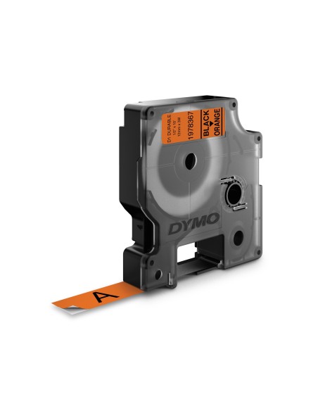 DYMO D1 etichette durevoli originali | 12 mm x 3 mm | stampa nera su arancione | etichette autoadesive che durano sulle