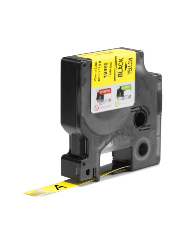 DYMO Rhino etichette industriali in nylon flessibile | 12 mm x 3,5 m | nero su giallo