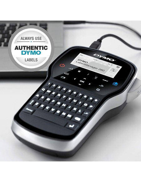 DYMO LabelManager 280 Stampante di etichette | Stampante portatile ricaricabile con tastiera QWERTY | Include nastro per