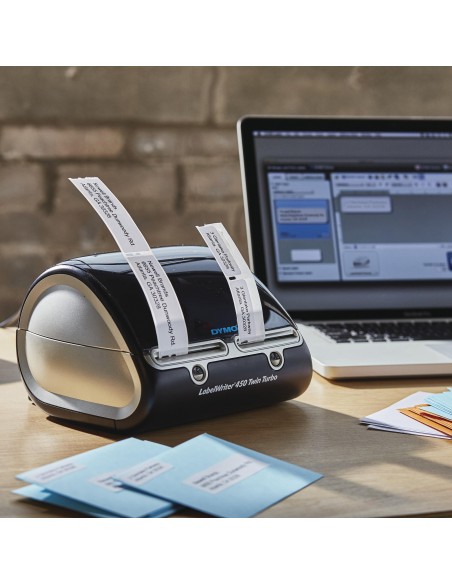 DYMO LabelWriter 450 Twin Turbo Stampante di etichette termica diretta | Stampa veloce di 71 etichette al minuto di etichette,