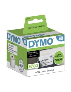 DYMO LabelWriter etichette per badge non adesive | 51 x 89 mm (rotolo da 300) | stampa nera su bianco | per etichettatrici 2