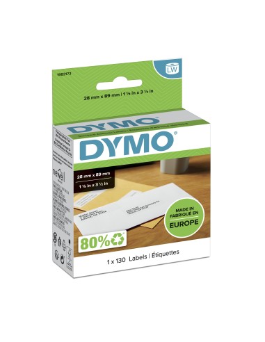 DYMO LW etichette per indirizzi | 28 mm x 89 mm | rotolo da 130 etichette facilmente staccabili | autoadesive | per