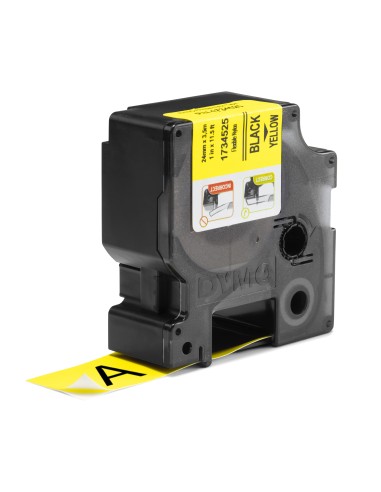 DYMO Rhino etichette industriali in nylon flessibile | 24 mm x 3,5 m | nero su giallo