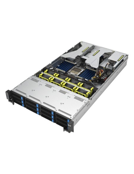 ASUS RS520A-E12-RS12U Socket SP5 Armadio (2U) Nero, Acciaio
