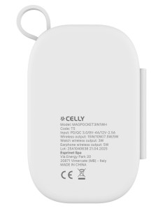 Celly MAGPOCKET3IN1WH Caricabatterie per dispositivi mobili Cuffie, Smartphone, Orologio intelligente Bianco USB Carica 2