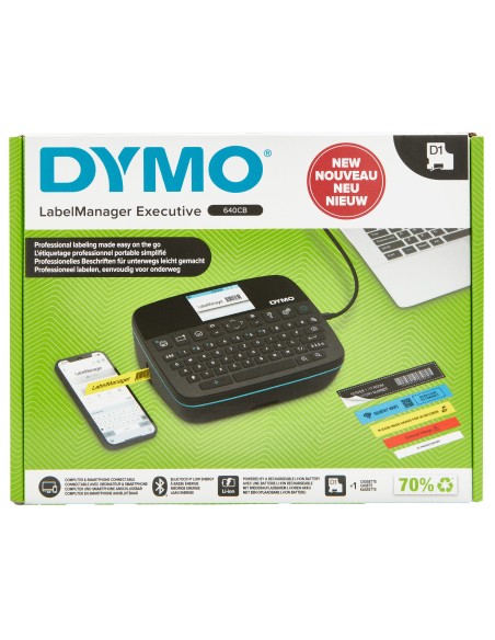 DYMO LabelManager Executive 640 CB Stampante per etichette portatile | Etichettatrice compatta con tastiera QWERTY | Doppia