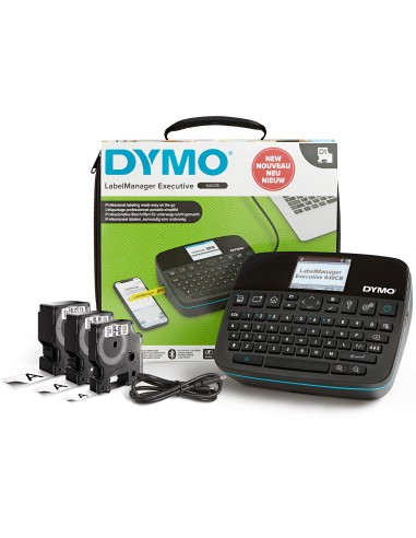 DYMO LabelManager Executive 640 CB Stampante per etichette portatile con custodia e 3 cassette di etichette D1 | Etichettatrice