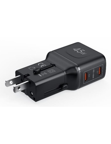 Celly MULTIPLUGSL45W Caricabatterie per dispositivi mobili Cuffie, Smartphone, Tablet Nero AC Ricarica rapida Interno