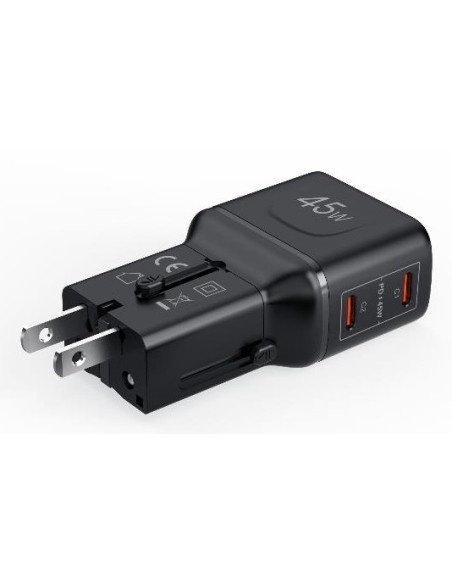 Celly MULTIPLUGSL45W Caricabatterie per dispositivi mobili Cuffie, Smartphone, Tablet Nero AC Ricarica rapida Interno