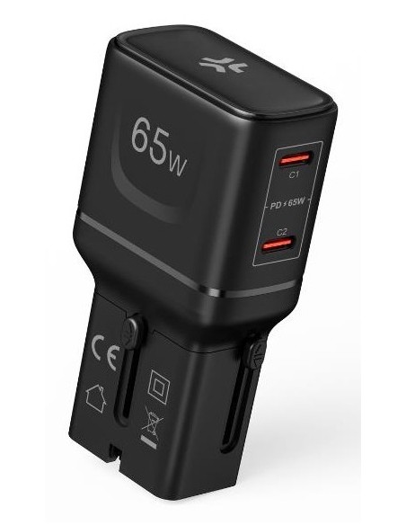Celly MULTIPLUGSL65W Caricabatterie per dispositivi mobili Cuffie, Smartphone, Tablet Nero AC Ricarica rapida Interno