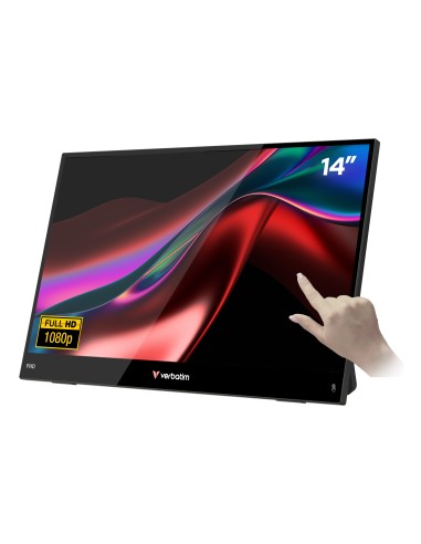 Verbatim Portable 14" FHD Touch Monitor LIGHT Monitor portatile Nero 35,6 cm (14") LCD 1920 x 1080 Pixel