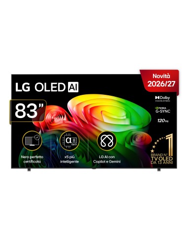 LG OLED AI 83'' Serie B6 OLED83B65LA, 4K, Nero perfetto, Dolby Vision, Processore α8 Gen3, 120Hz, G-Sync, SMART TV 2026