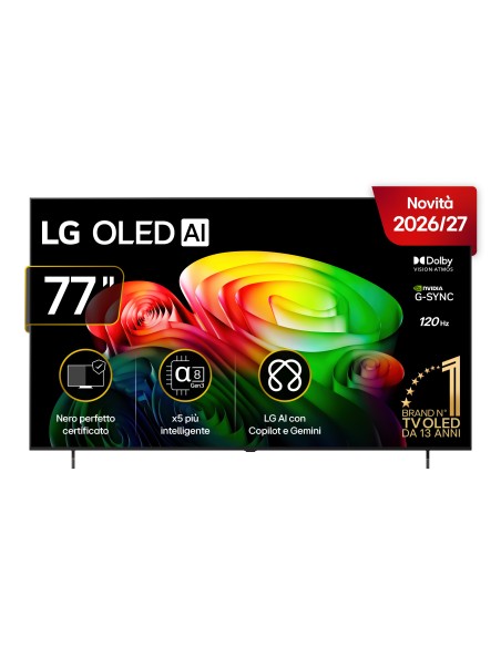LG OLED AI 77'' Serie B6 OLED77B65LA, 4K, Nero perfetto, Dolby Vision, Processore α8 Gen3, 120Hz, G-Sync, SMART TV 2026