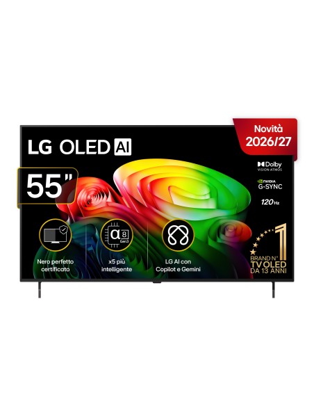 LG OLED AI 55'' Serie B6 OLED55B65LA, 4K, Nero perfetto, Dolby Vision, Processore α8 Gen3, 120Hz, G-Sync, SMART TV 2026