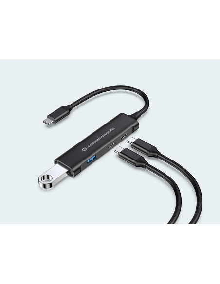 Conceptronic HUBBIES12B hub di interfaccia USB 3.2 Gen 1 (3.1 Gen 1) Type-C 5000 Mbit s Nero