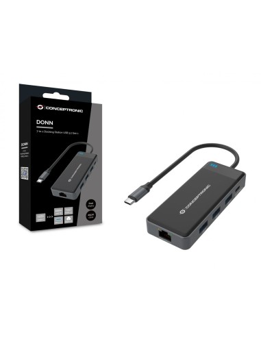 Conceptronic DONN14G replicatore di porte e docking station per laptop Cablato USB 3.2 Gen 1 (3.1 Gen 1) Type-C Grigio