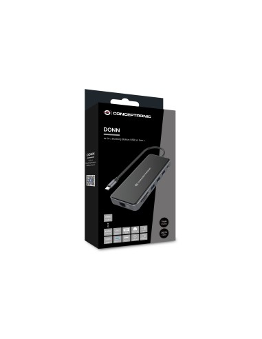 Conceptronic DONN15G replicatore di porte e docking station per laptop Cablato USB 3.2 Gen 1 (3.1 Gen 1) Type-C Grigio