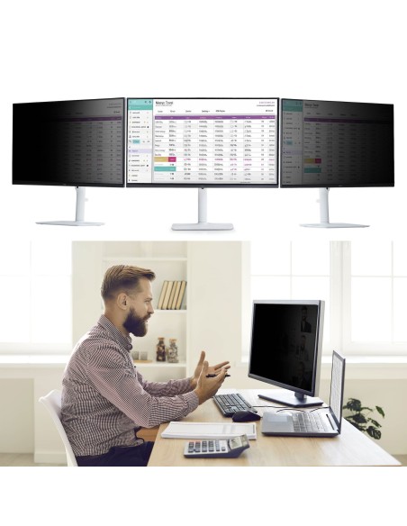 StarTech.com Filtro Privacy Magnetico per Monitor 24" 16 9 Widescreen, Rimovibile, Anti-Riflesso Lucido, Riduzione Luce Blu, TAA