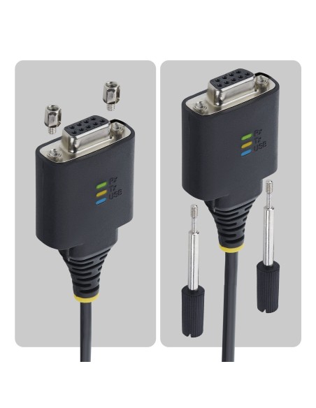 StarTech.com Cavo Adattatore USB-C a Null Modem Seriale 2m, FTDI, USB Type-C a DB9 RS232 Femmina, Mantenimento Porta COM, LED