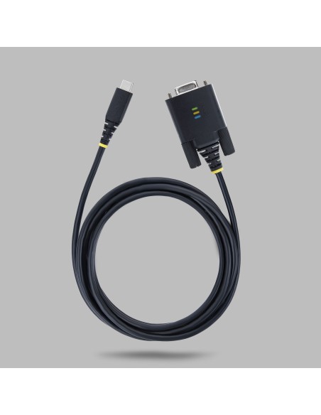 StarTech.com Cavo Adattatore USB-C a Null Modem Seriale 2m, FTDI, USB Type-C a DB9 RS232 Femmina, Mantenimento Porta COM, LED