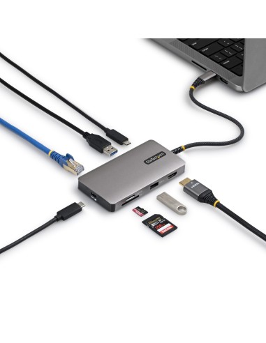 StarTech.com Adattatore Multiporta USB-C con HDMI 4K 60Hz, PD 140W, Hub USB 10Gbps, GbE, Slot SD MicroSD, Mini Dock